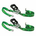 Homepage 16 ft. Green Tie Down with Ratchet - 1000 lbs, 2PK HO3334614